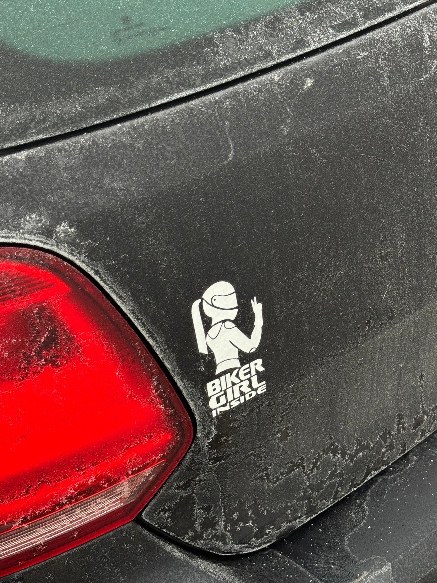 "Biker Girl Inside" Autoaufkleber