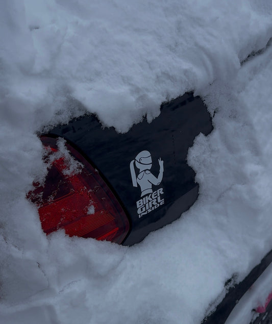 Biker Girl Inside Bumper Sticker